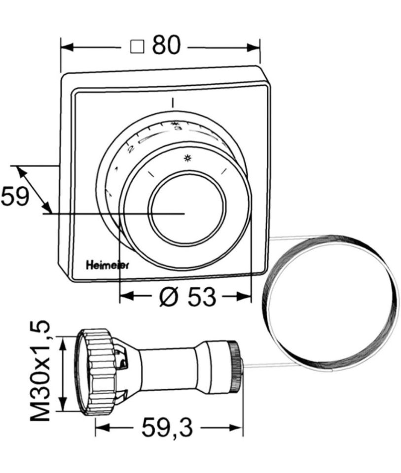 TA HEIMEIER Thermostatkopf F Ferneinsteller Kapillarrohr in Koblenz
