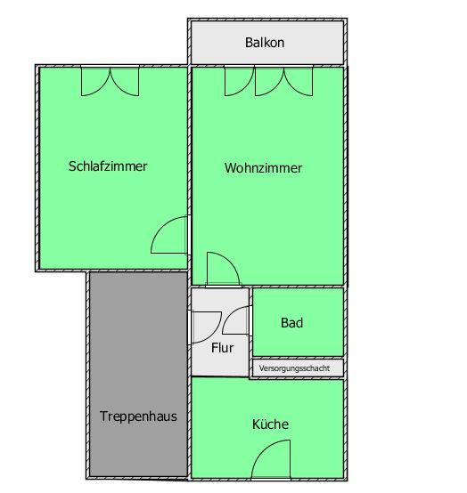 2 Zimmer, Balkon und schickes Bad in Calau