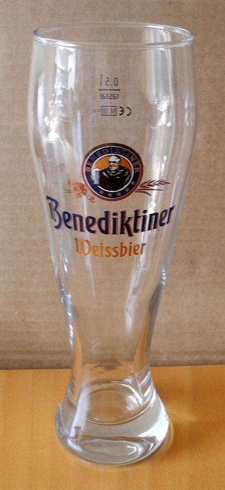 Benediktiner Weizenbierglas 1 Stück, Bild und Schriftzug, 0,5 l in Neustadt an der Weinstraße