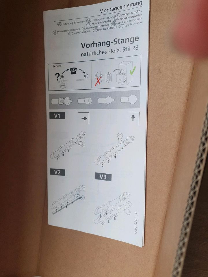 Vorhang Gardinen Stange Holz Kiefer Länge 180 neu in Holzkirchen