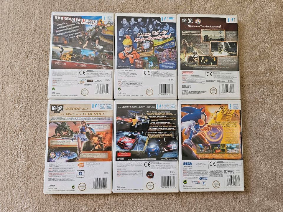 Nintendo wii Spiele Zelda - Naruto - Sonic Star Wars uvm in Weingarten