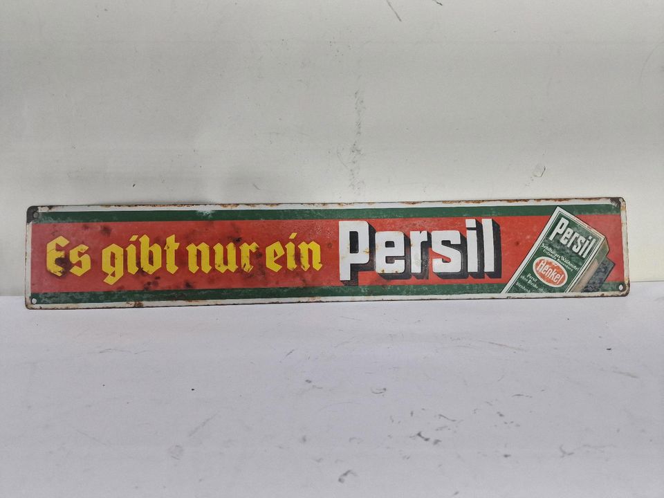 Altes Emailleschild - Es gibt nur ein Persil - ca 1910 in Heusweiler