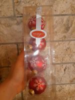 4 rote Weihnachtskugeln Inge glas mit Schnee Kugel Bayern - Priesendorf Vorschau