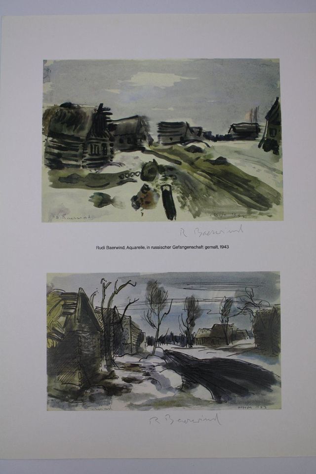 Lithographie, Rudi Baerwind, SIGNIERT, Russland 1943 in Fürth