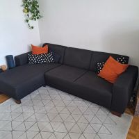Sofa Couch schwarz mit Recamiere Bayern - Vaterstetten Vorschau