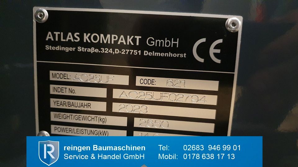Atlas Kompakt Bagger AC25UF -gebraucht- inkl. MwSt. in Buchholz (Westerwald)
