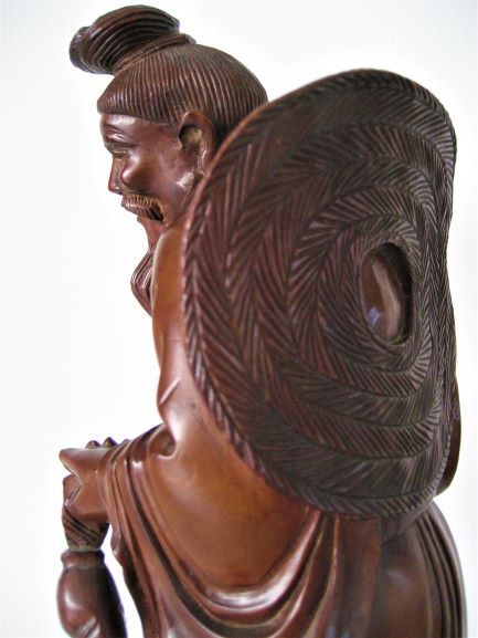 Tolle Holz Figur Deko Skulptur Fischer Asien in Unterhaching
