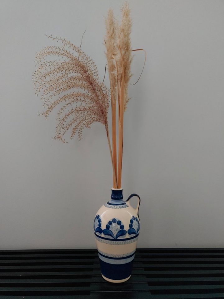 Kanne Krug Vase blau weiß Vintage Deko H ca. 25 cm in Schleiz