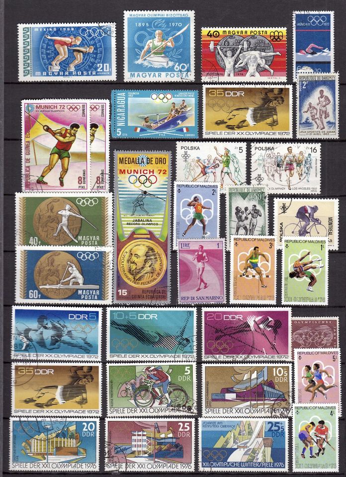 42 Briefmarken zum Thema "Olympische Sommerspiele" in Hannover