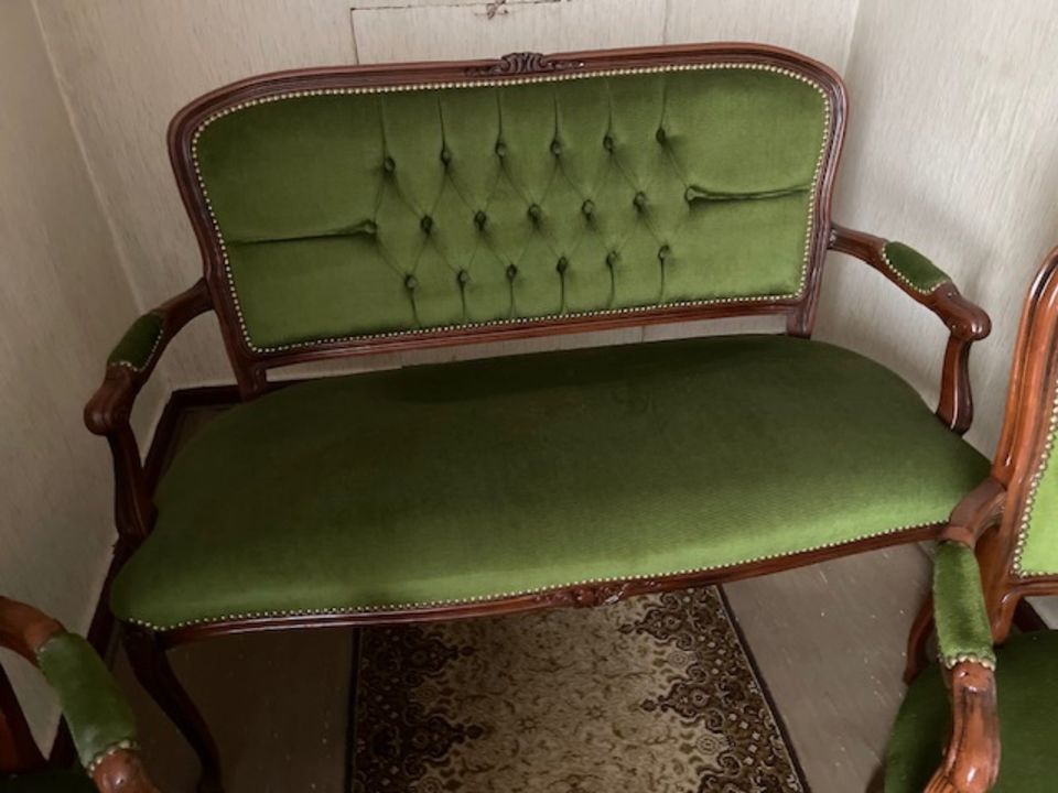 Vintage, klassische Salon-Möbel, 2 Salon-Sessel, 1 Bank, 1 Tisch in Neuenkirchen bei Greifswald