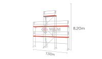 Gerüst Giebel 51,5qm Holzbeläge 7,5x8,2m Gerüstbau Bordbretter Baden-Württemberg - Schwäbisch Hall Vorschau