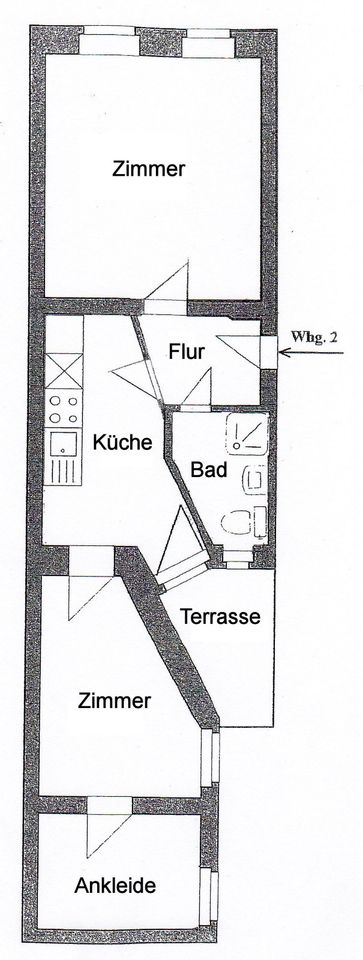 schöne 2,5 Zimmer Wohnung im Erdgeschoss 390,- in Wittenberge