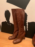 VARDA Vintage Leder Stiefel Gr US8 39 Cognac Braun Retro Frankfurt am Main - Sachsenhausen Vorschau