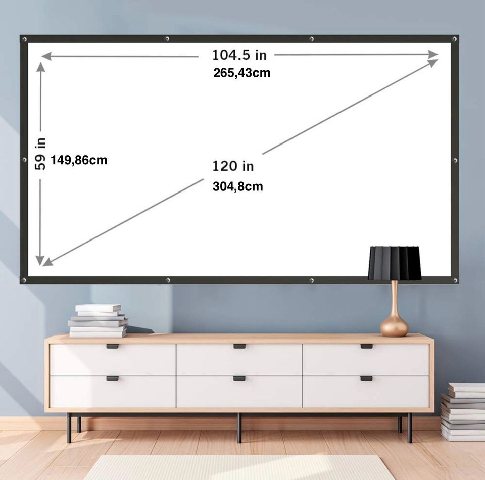 Beamer Leinwand Rollo Faltbar Projector Screen PVC-Gewebe 120" in Hamburg