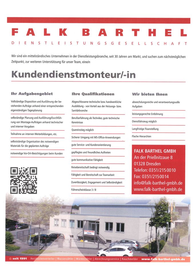 Kundendienst Monteur (m/w/d) | Dresden | Quereinsteiger möglich in Dresden