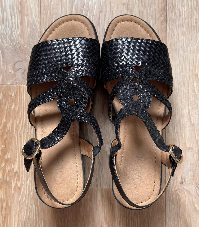 Gabor Flecht-Riemchensandalen, schwarz, Keilabsatz, Gr. 39, NEU in Hamburg