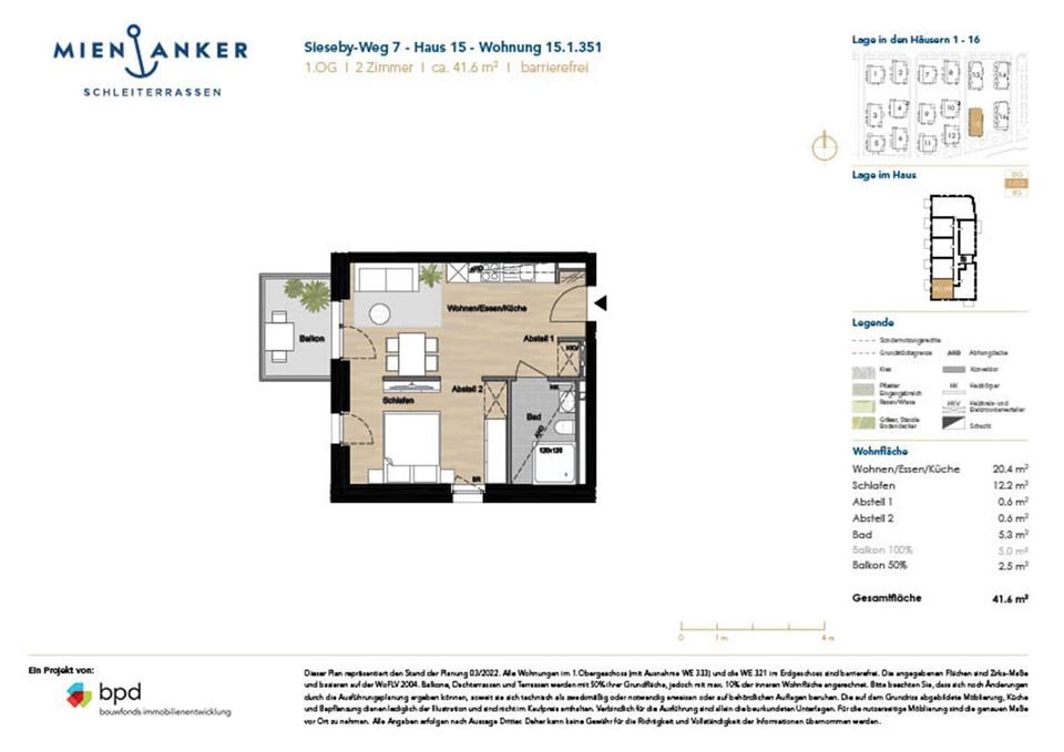 2-Zimmer-Neubau-Wohnung mit Balkon in Kappeln | Musterwohnung zu besichtigen in Kappeln