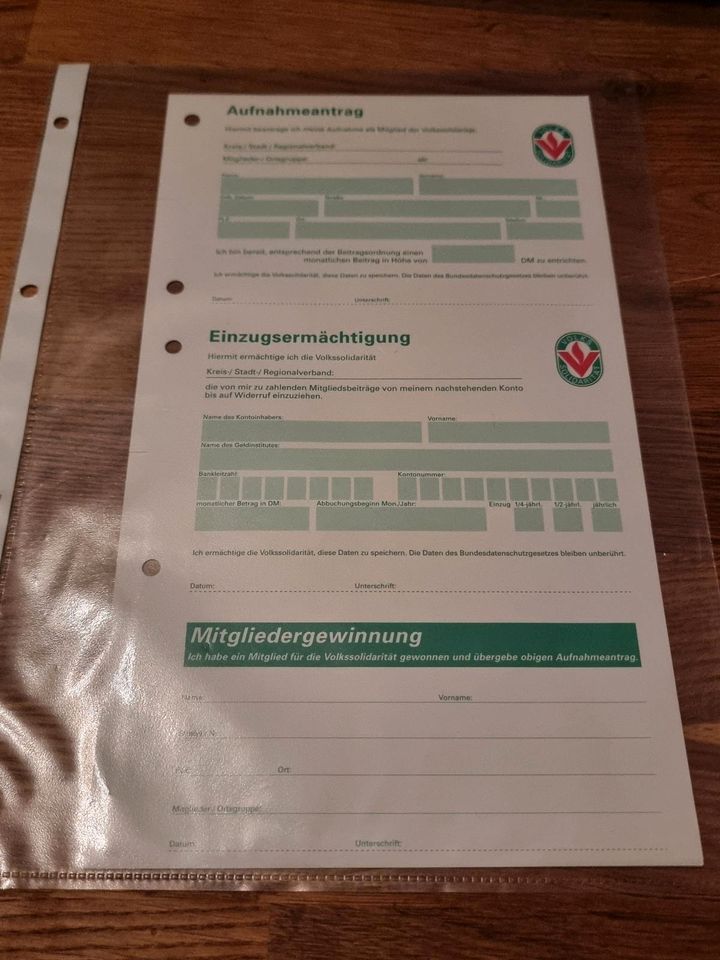 Aufnahme Antrag Volkssolidarität DDR in Stechow-Ferchesar