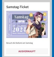 Verkaufe Dokomi Samstag tickets anime cosplay Rheinland-Pfalz - Andernach Vorschau