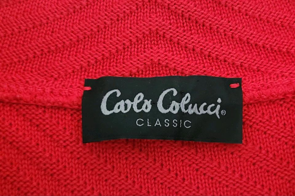 CARLO COLUCCI Strickjacke Cardigan vintage rot Herren 48 in Ahrensburg