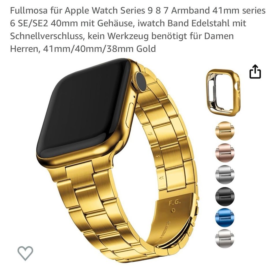 Apple Watch 41 mm Gold Metall Armband in Leopoldshöhe