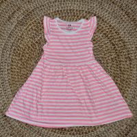 Kleid Mädchenkleid neon pink weiß gestreift Gr 98 H&M Nordrhein-Westfalen - Sankt Augustin Vorschau