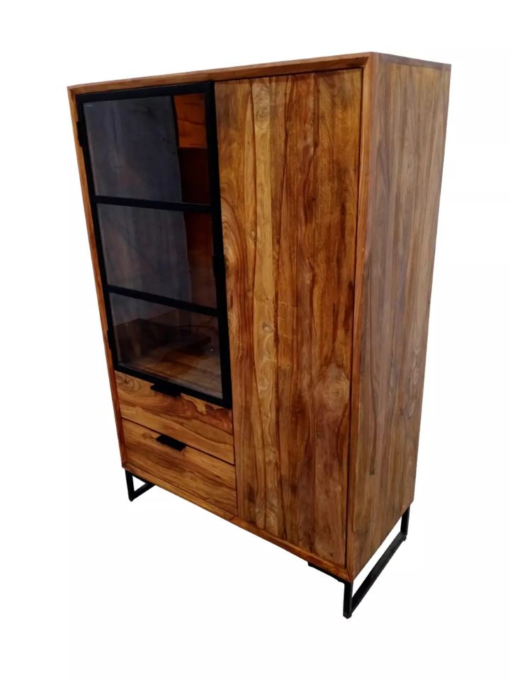 ‼️Highboard Aus massivem Sheesham Holz Vitrine Schranke in Stendal