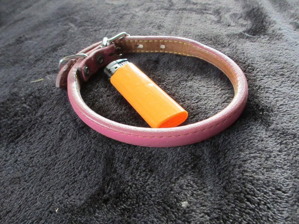 Hundehalsband KESSI Pink Leder Halsband  HUNDE Collar  45 cm in Lutzingen