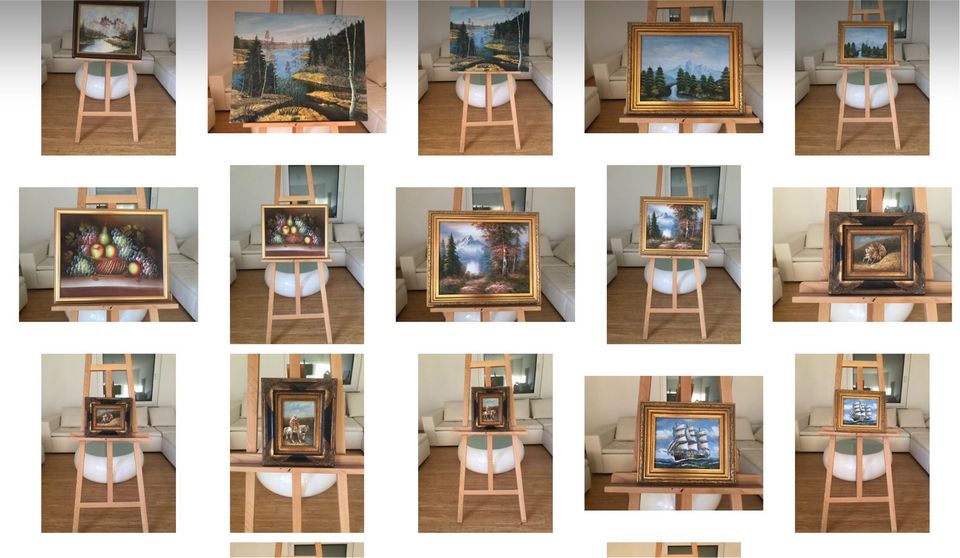 Ölgemälde,Leinwand,Bilder,Ölbild,Gemälde,Holzrahmen,38 Stück in Pforzheim
