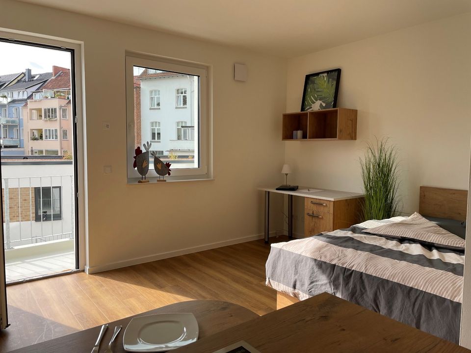 Modernes 1-Zimmer-Apartment mit Balkon zur Komplettmiete (inkl. Nebenkosten, Strom und Internet) – Erstbezug in Hildesheim