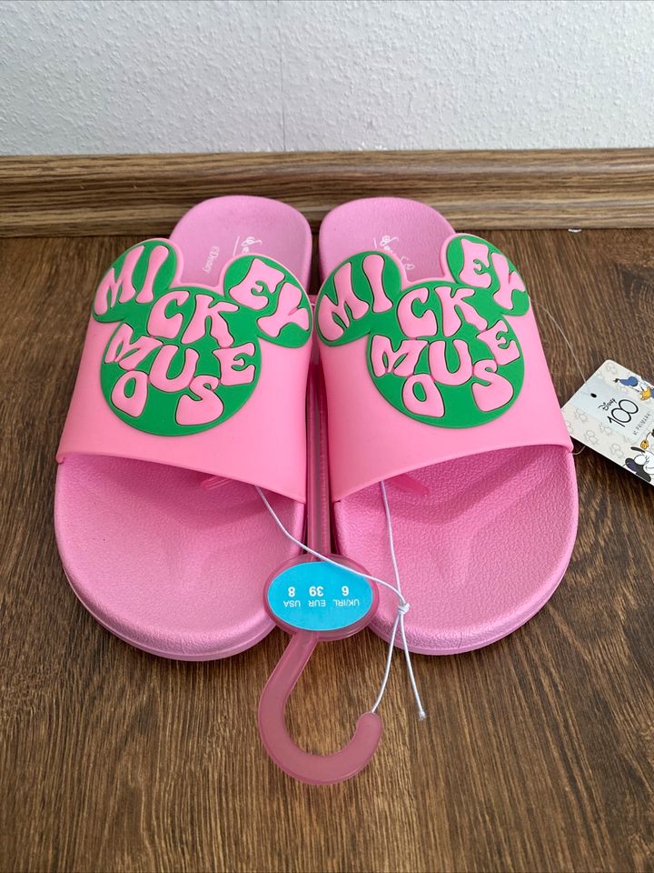 Mickey Mouse Bade Schuhe Sandalen Pink Größe 39 Mit Fußbett in Weikersheim