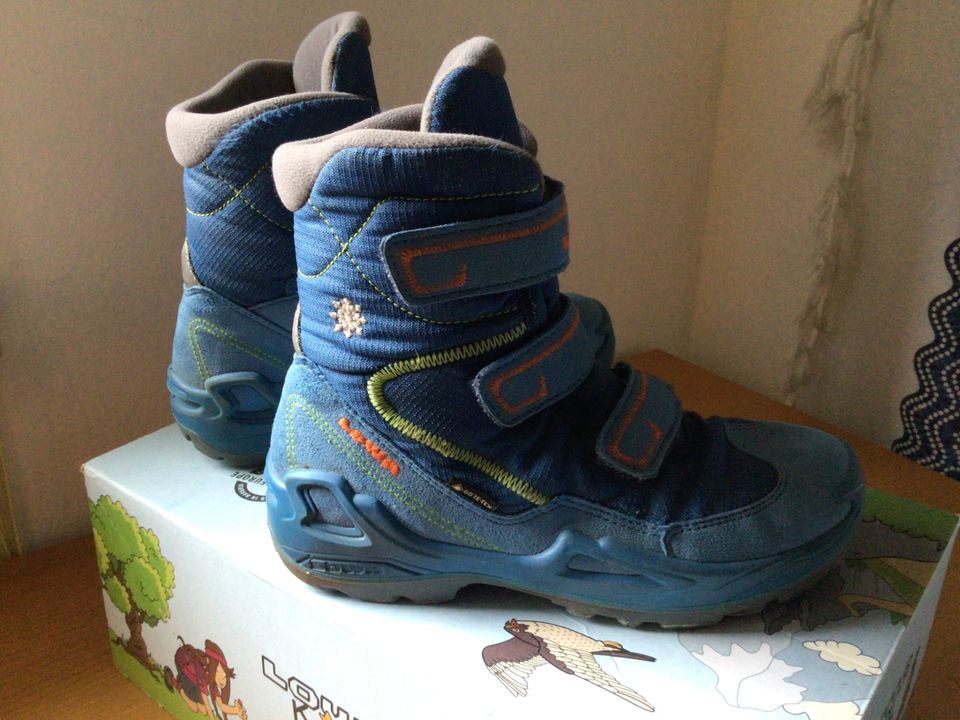 Lowa MILO GTX MID Winter-Stiefel Gr. 34 GoreTex orange/blau in Egling