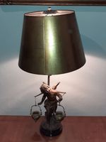 Antike Lampe mit Engel und vergoldetem Schirm Schreibtischlampe Schleswig-Holstein - Hütten  Vorschau