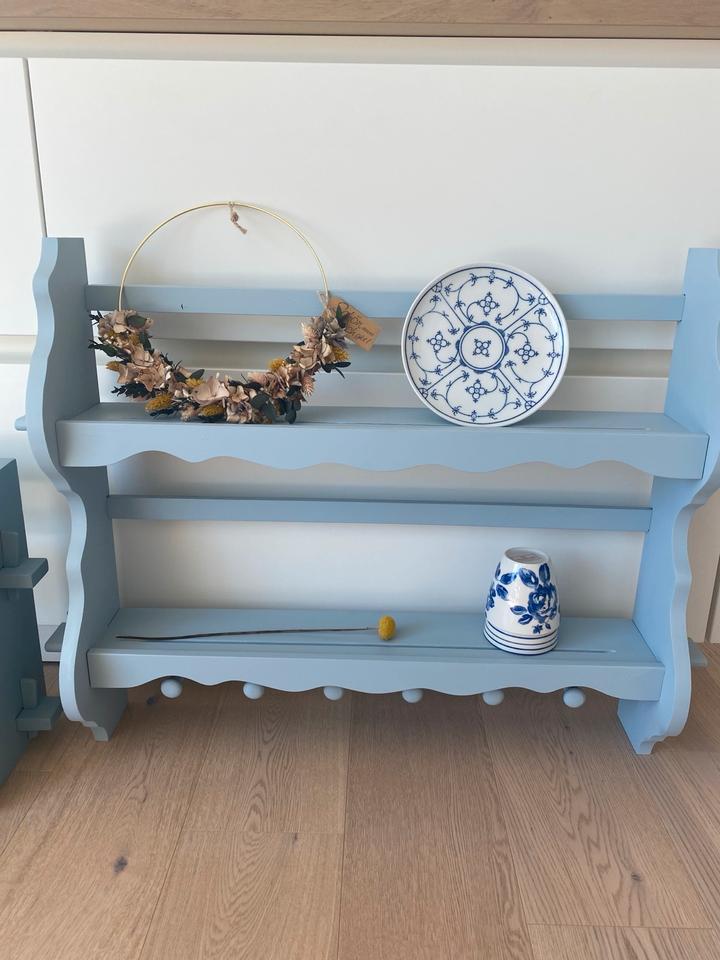 Vintage Tellerregal Wunschfarbe Wand Regal Küche Kinderzimmer ☀️ in Nettetal