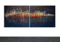 Gemälde 2-teilig abstrakt dunkel blau bunt 70x160 Bild 330,00€* Brandenburg - Bestensee Vorschau