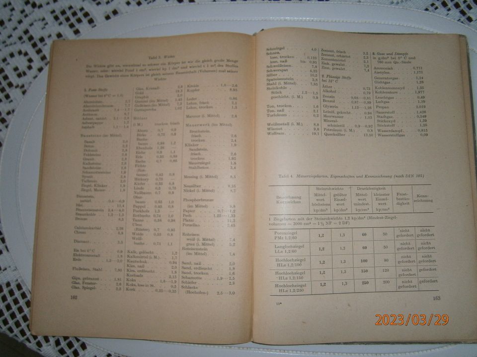 Buch- Lehrbuch Werkstoffkunde für die Bauindustrie von 1958 DDR in Lucka