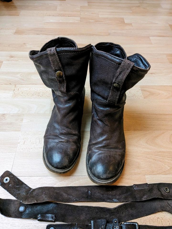 Lederstiefel Lederboots Pakros Gr 41 braun getragen in Bochum