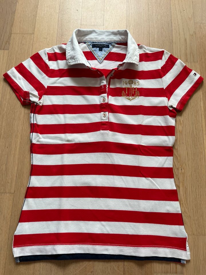 Tommy Hilfiger Damen Poloshirt rot weiß gestreift S in Hamburg