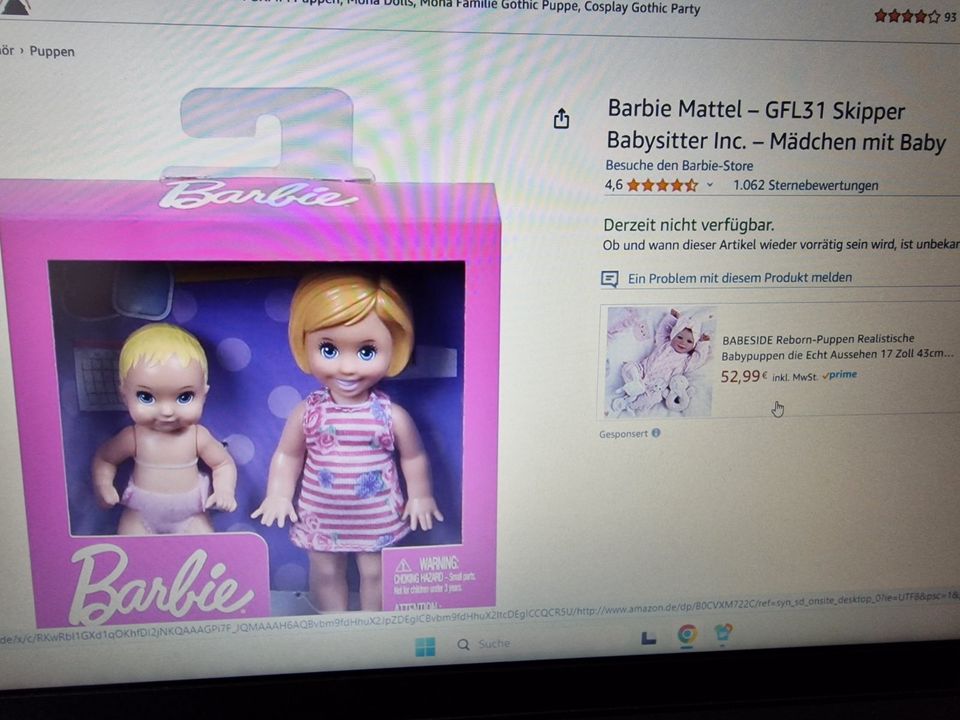 Barbie Skipper Babysitter - Mädchen mit Baby inkl. Kinderwagen in Karlsruhe