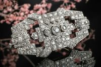 Art Deco Brosche Nadel Prächtig mit 6 Ct. Top Diamanten in Platin Nordrhein-Westfalen - Wegberg Vorschau