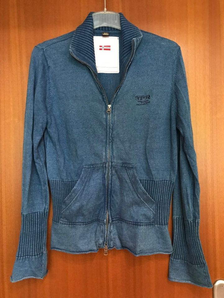 Jeansblaue "Napapijri" Strickjacke Gr. 38, Baumwolle in München