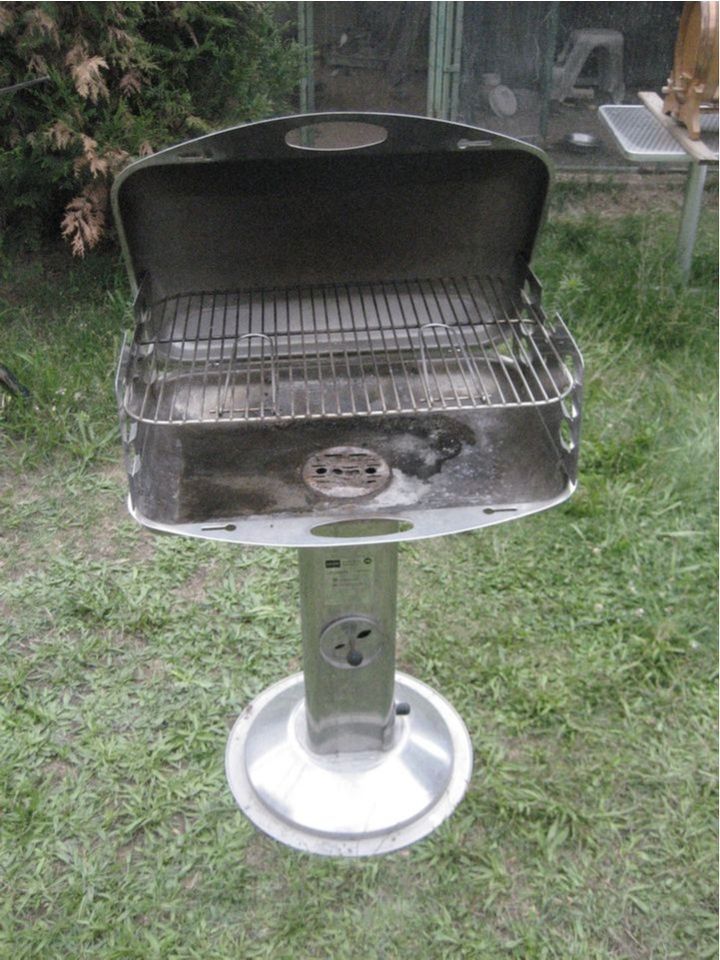 Landmann Edelstahlgrill Standgrill für Holzkohle 80 cm hoch in Birkenheide