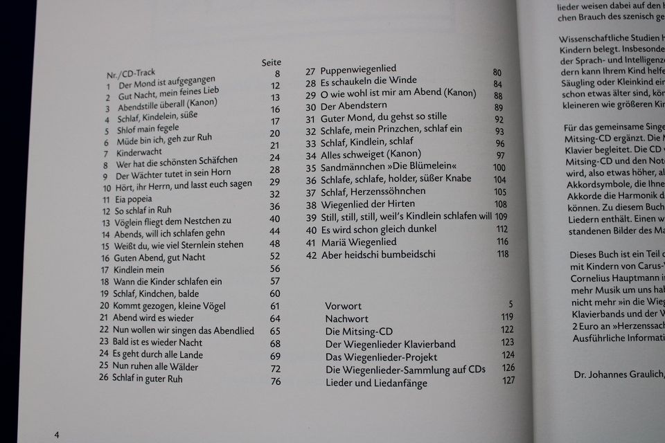 Wiegenlieder Buch mit CD + Klavierband Noten CD-Sammlung WIE NEU in Solingen