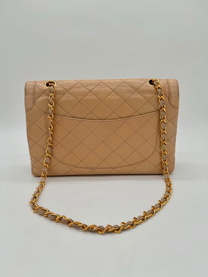 Chanel double Flap Bag beige, Zertifikat, Vintage, Tasche in Warendorf