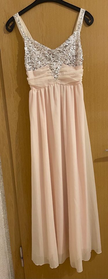 Abendkleid, Ballkleid, Chiffon mit Pailletten, zartes rosa in Schneeberg