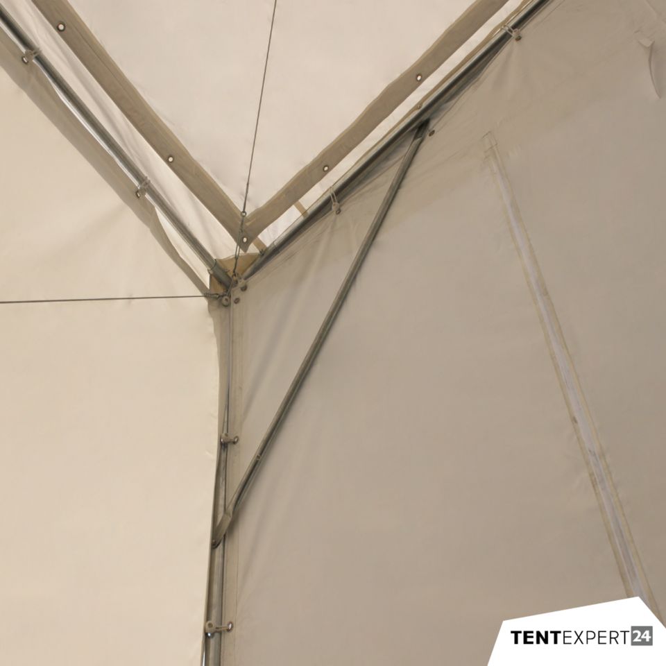 Lagerzelt 8x12m - 3,6m Seitenhöhe mit Reißverschlusstor, PVC weiß in Grebenhain