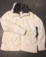 Weiße Fleece Teddy Jacke Gr. L, Fake Fur Kragen, kuschelig Niedersachsen - Barendorf Vorschau