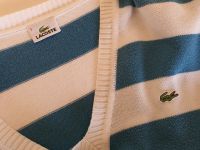 Lacoste V Ausschnitt Strick Pullover gestreift weiß blau rot L Thüringen - Schmoelln Vorschau