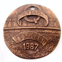 Medaille Plakette Bronze Kunstguss 9 cm Steeg 1987 Reliefbild Nordrhein-Westfalen - Marl Vorschau