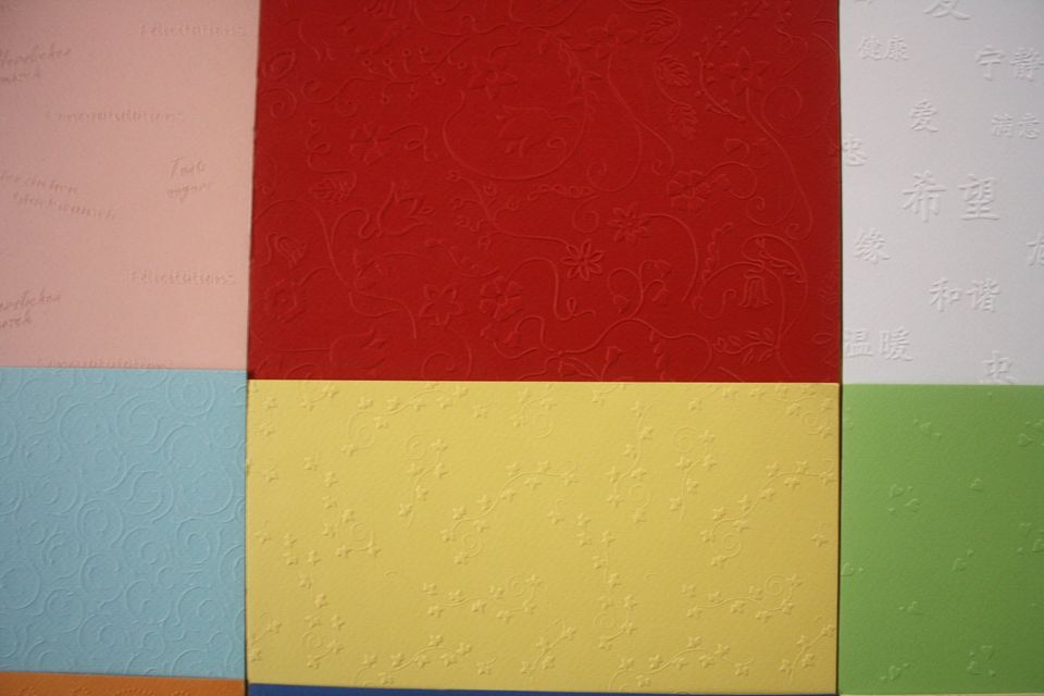Prägekarton,23x32 cm., versch Farben u.Motive. 10 Bg. 5,00 Euro in Kleve